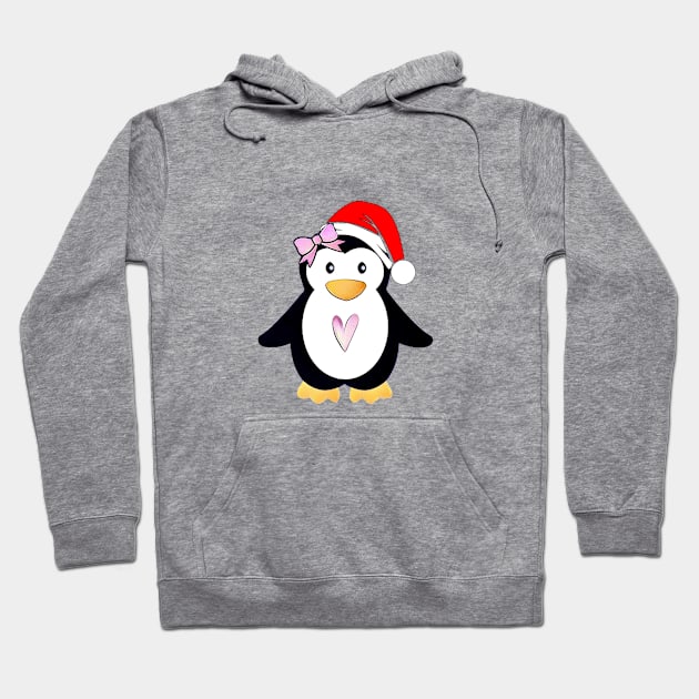 Santa Penguin Hoodie by MonarchGraphics